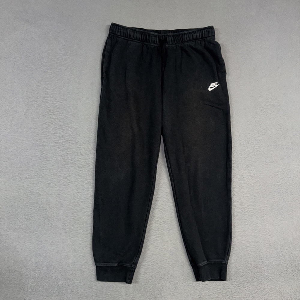 Nike Sportswear Club Pants Womens Large Black Joggers Stretch Drawstring Fleece